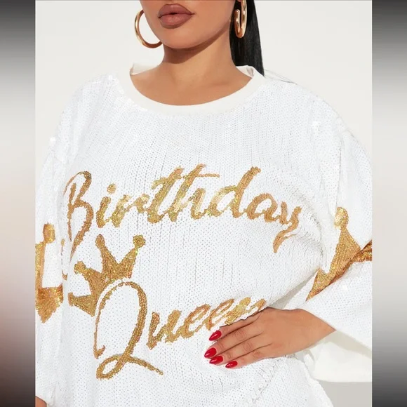 Fashion Nova: white sequin detail dress - Picture 1 of 7